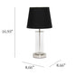 All The Rages Simple Designs Brushed Nickel & Black Encased Metal & Clear Glass Table Lamp