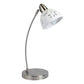 All The Rages Simple Designs Brushed Nickel Desk Lamp With White Porcelain Flower Shade