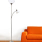 All The Rages Simple Designs Brushed Nickel Floor Lamp With Reading Light