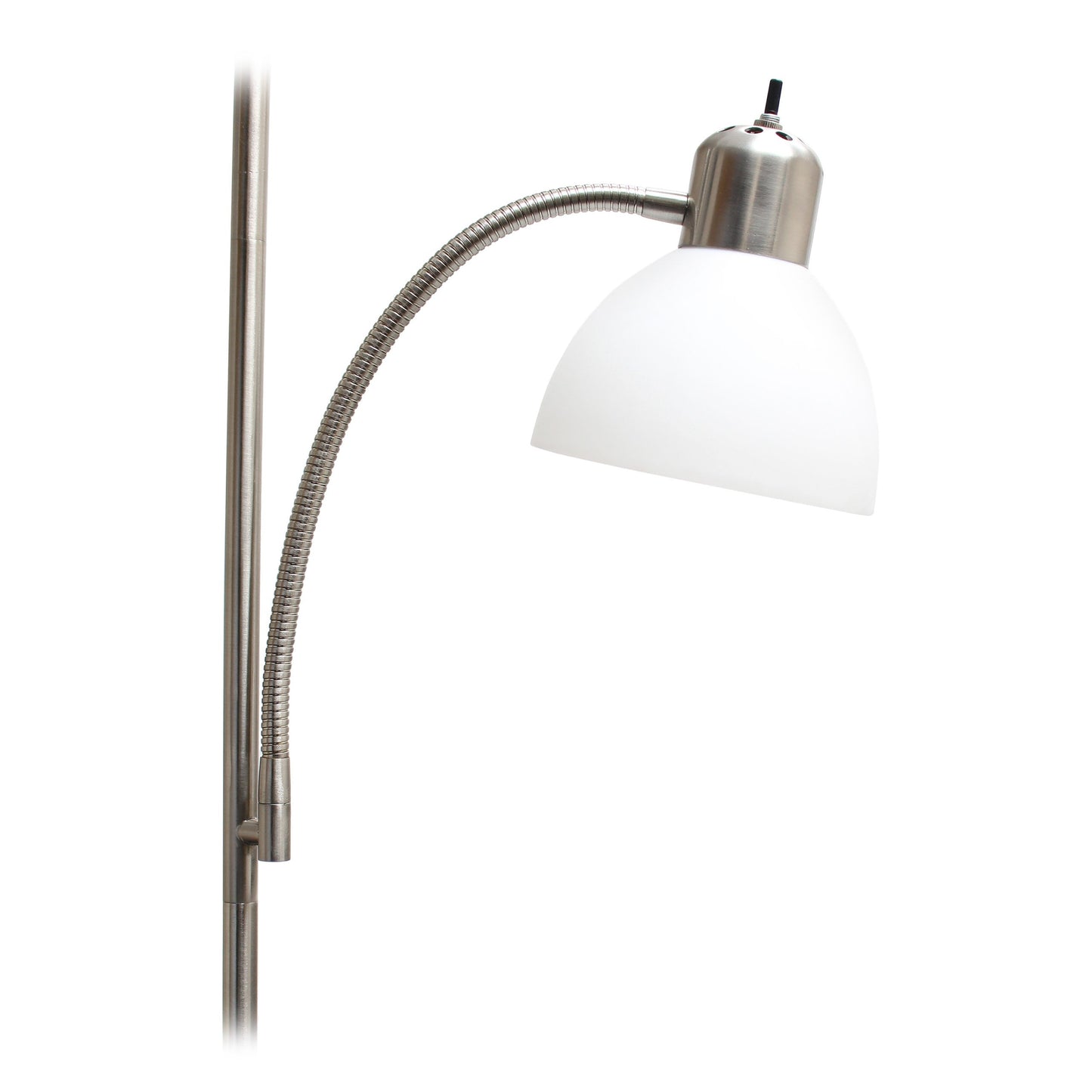 All The Rages Simple Designs Brushed Nickel Floor Lamp With Reading Light