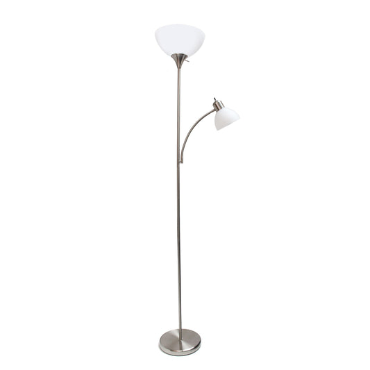 All The Rages Simple Designs Brushed Nickel Floor Lamp With Reading Light