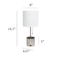All The Rages Simple Designs Brushed Nickel Hammered Metal Organizer Table Lamp With USB Charging Port & Fabric Shade