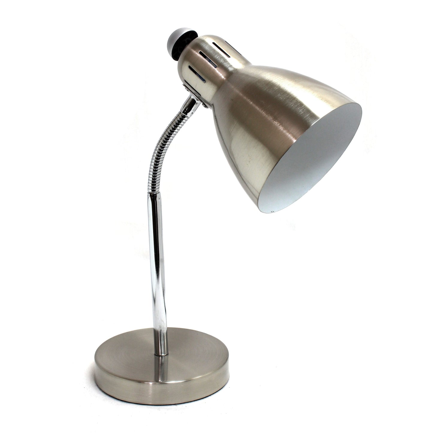 All The Rages Simple Designs Brushed Nickel Semi-Flexible Desk Lamp