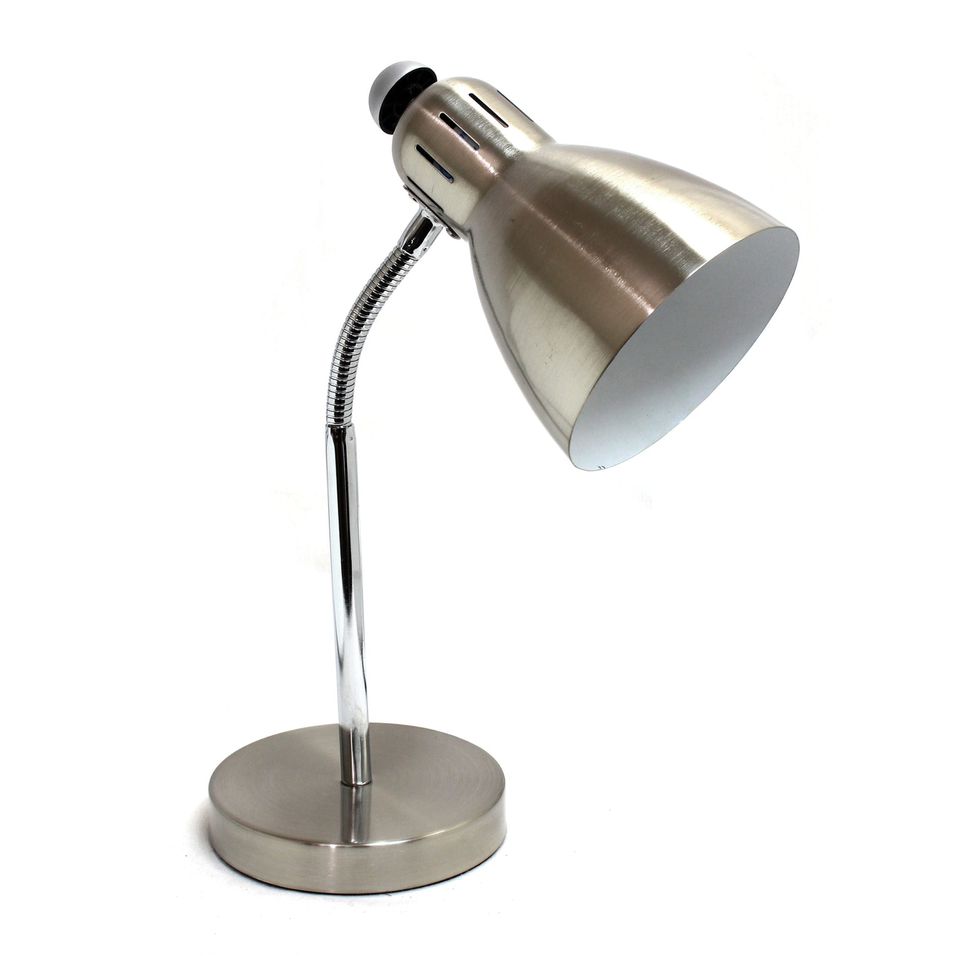 All The Rages Simple Designs Brushed Nickel Semi-Flexible Desk Lamp