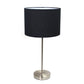 All The Rages Simple Designs Brushed Nickel Stick Lamp With Black Fabric Shade