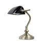 All The Rages Simple Designs Brushed Nickel Traditional Mini Bankers Lamp With Black Shade