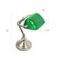 All The Rages Simple Designs Brushed Nickel Traditional Mini Bankers Lamp With Green Shade