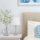 All The Rages Simple Designs Brushed Nickel & White Encased Metal & Clear Glass Table Lamp