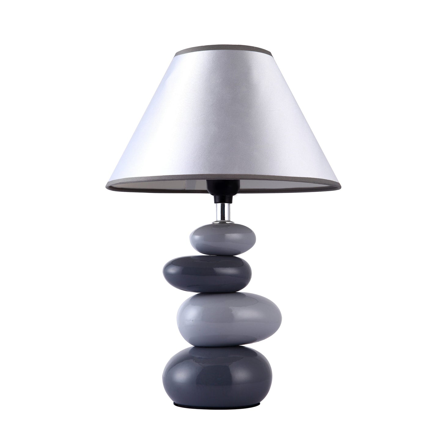 All The Rages Simple Designs Ceramic Stone Table Lamp In Shades Of Gray