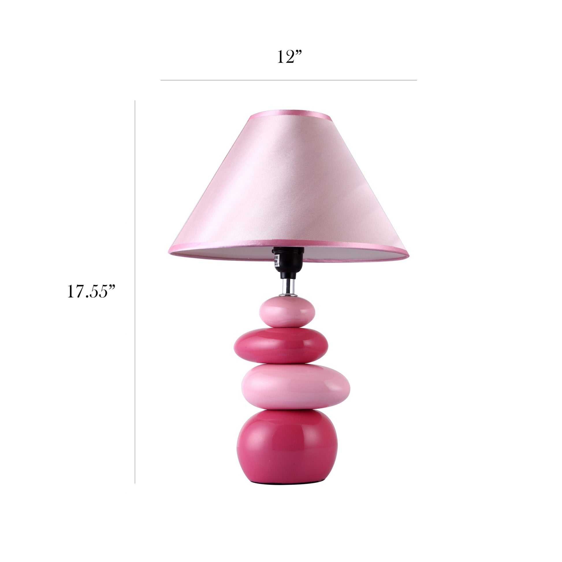 All The Rages Simple Designs Ceramic Stone Table Lamp In Shades Of Pink