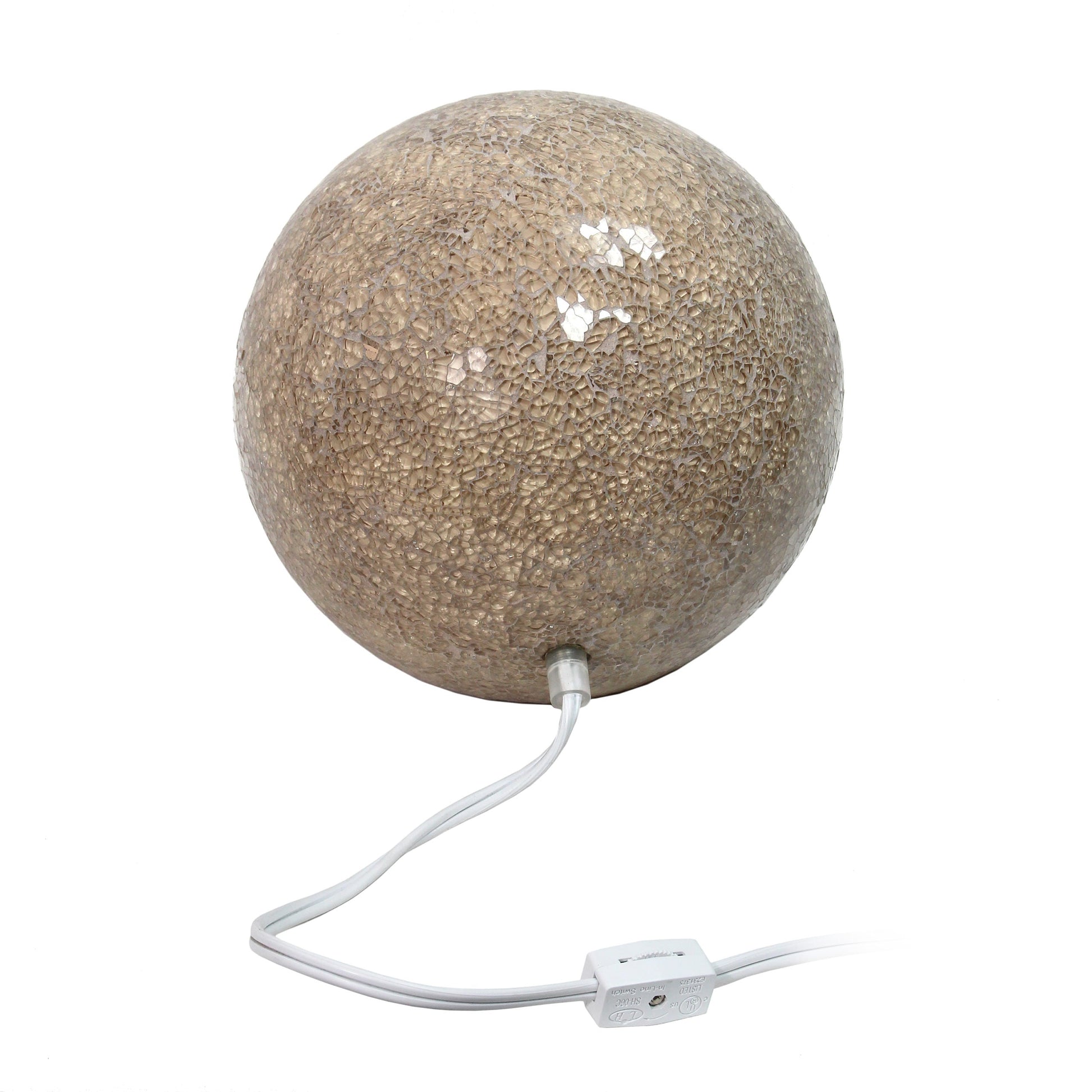 All The Rages Simple Designs Champagne 1-Light Mosaic Stone Ball Table Lamp