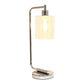 All The Rages Simple Designs Chrome Bronson Antique Style Industrial Iron Lantern Desk Lamp With Glass Shade