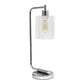 All The Rages Simple Designs Chrome Bronson Antique Style Industrial Iron Lantern Desk Lamp With Glass Shade