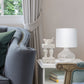 All The Rages Simple Designs Clear Glass Raindrop Table Lamp With White Fabric Shade