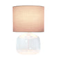 All The Rages Simple Designs Clear Glass Table Lamp With Gray Fabric Shade