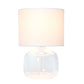 All The Rages Simple Designs Clear Glass Table Lamp With White Fabric Shade