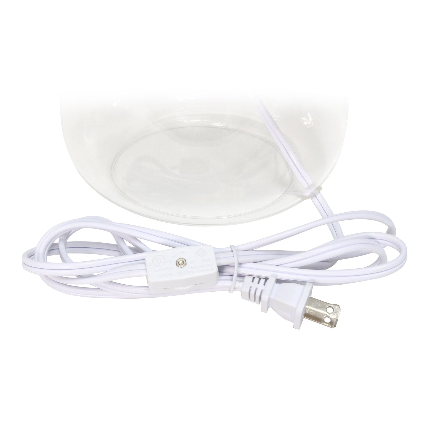 All The Rages Simple Designs Clear Glass Table Lamp With White Fabric Shade
