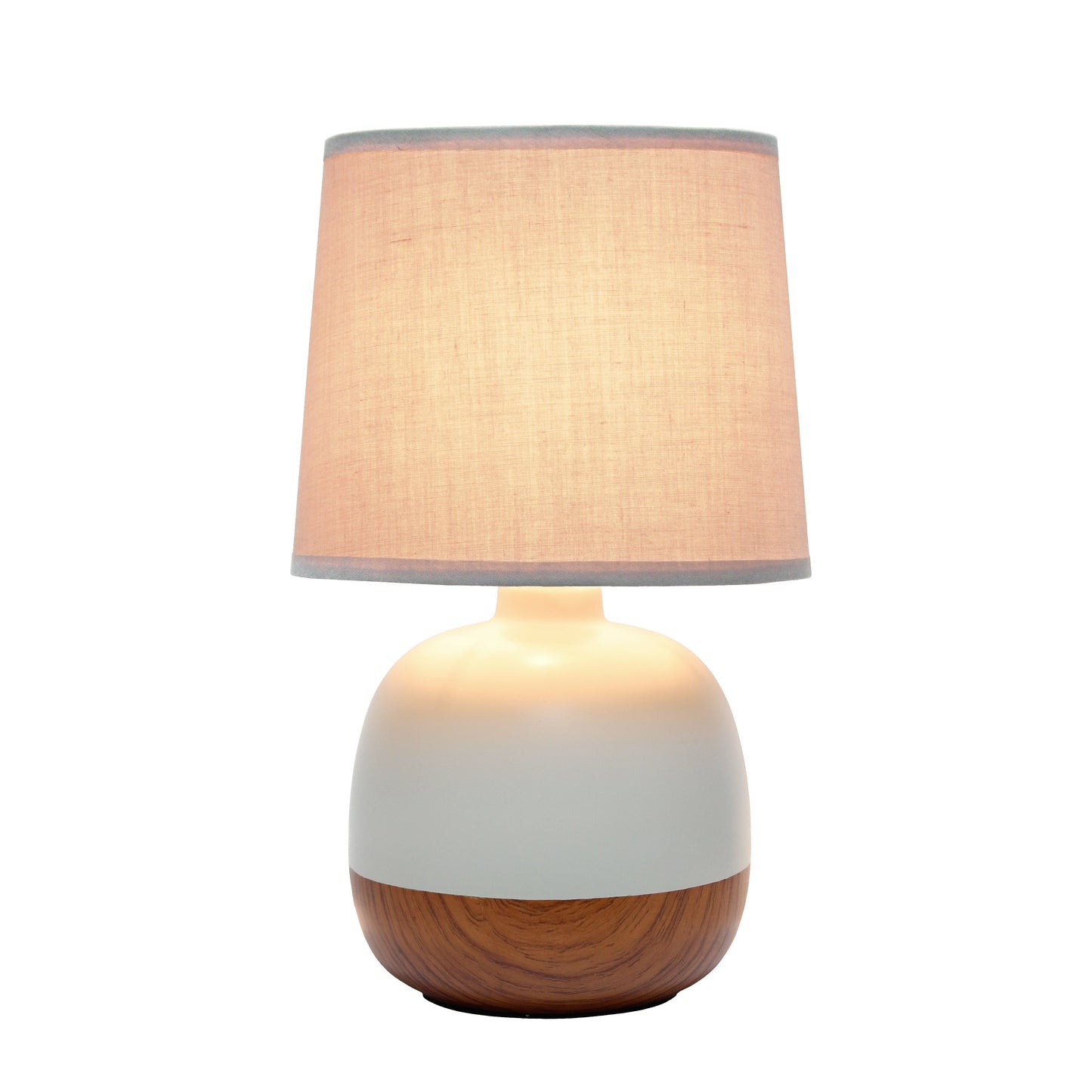 All The Rages Simple Designs Dark Wood & Light Gray Petite Mid Century Table Lamp