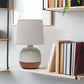 All The Rages Simple Designs Dark Wood & Light Gray Petite Mid Century Table Lamp