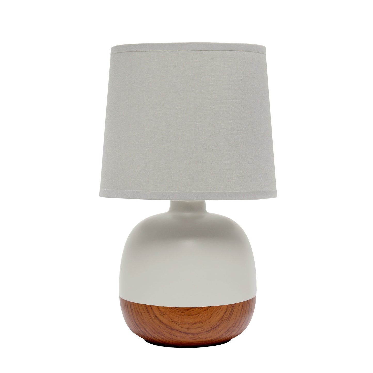 All The Rages Simple Designs Dark Wood & Light Gray Petite Mid Century Table Lamp