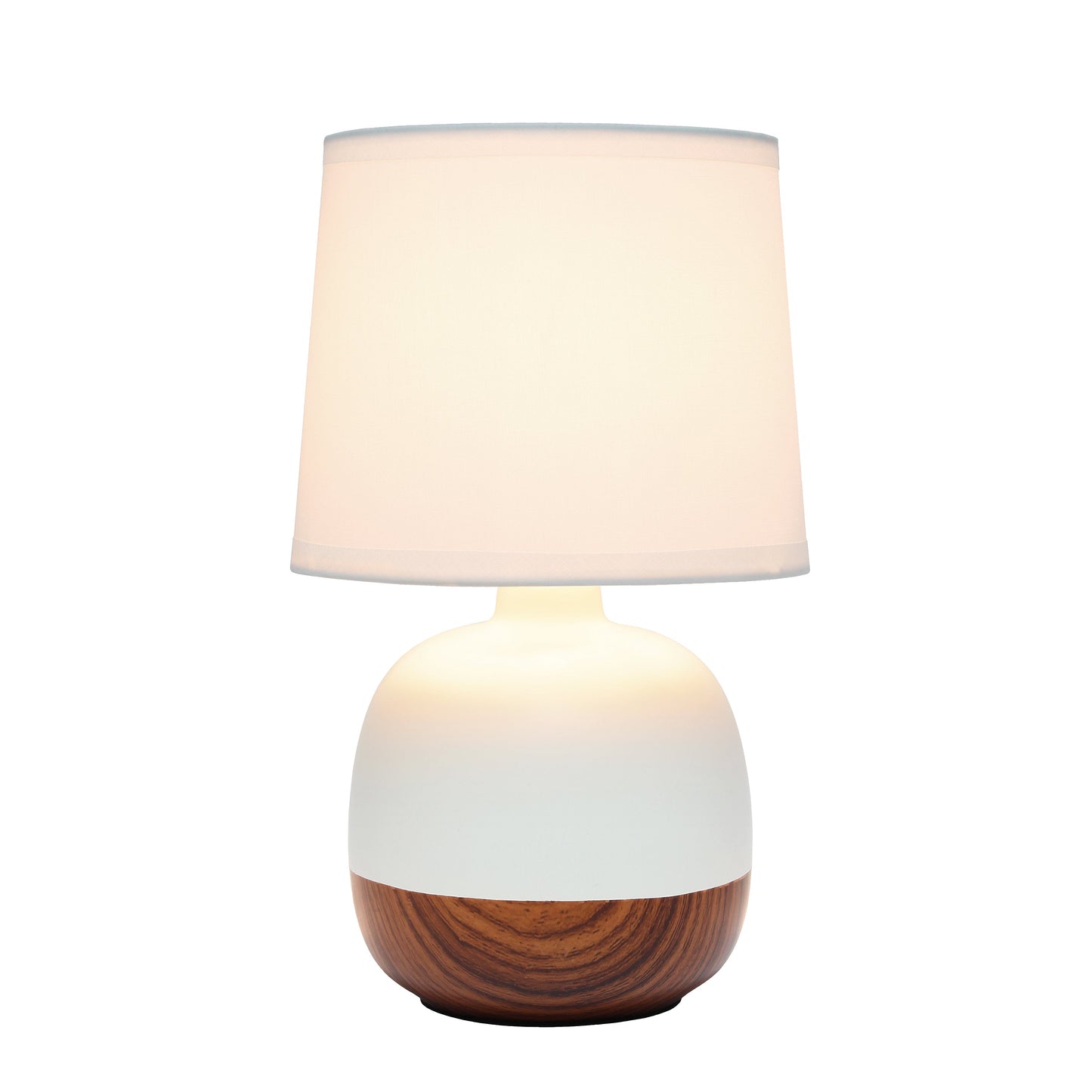 All The Rages Simple Designs Dark Wood & Off-White Petite Mid Century Table Lamp