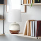 All The Rages Simple Designs Dark Wood & Off-White Petite Mid Century Table Lamp
