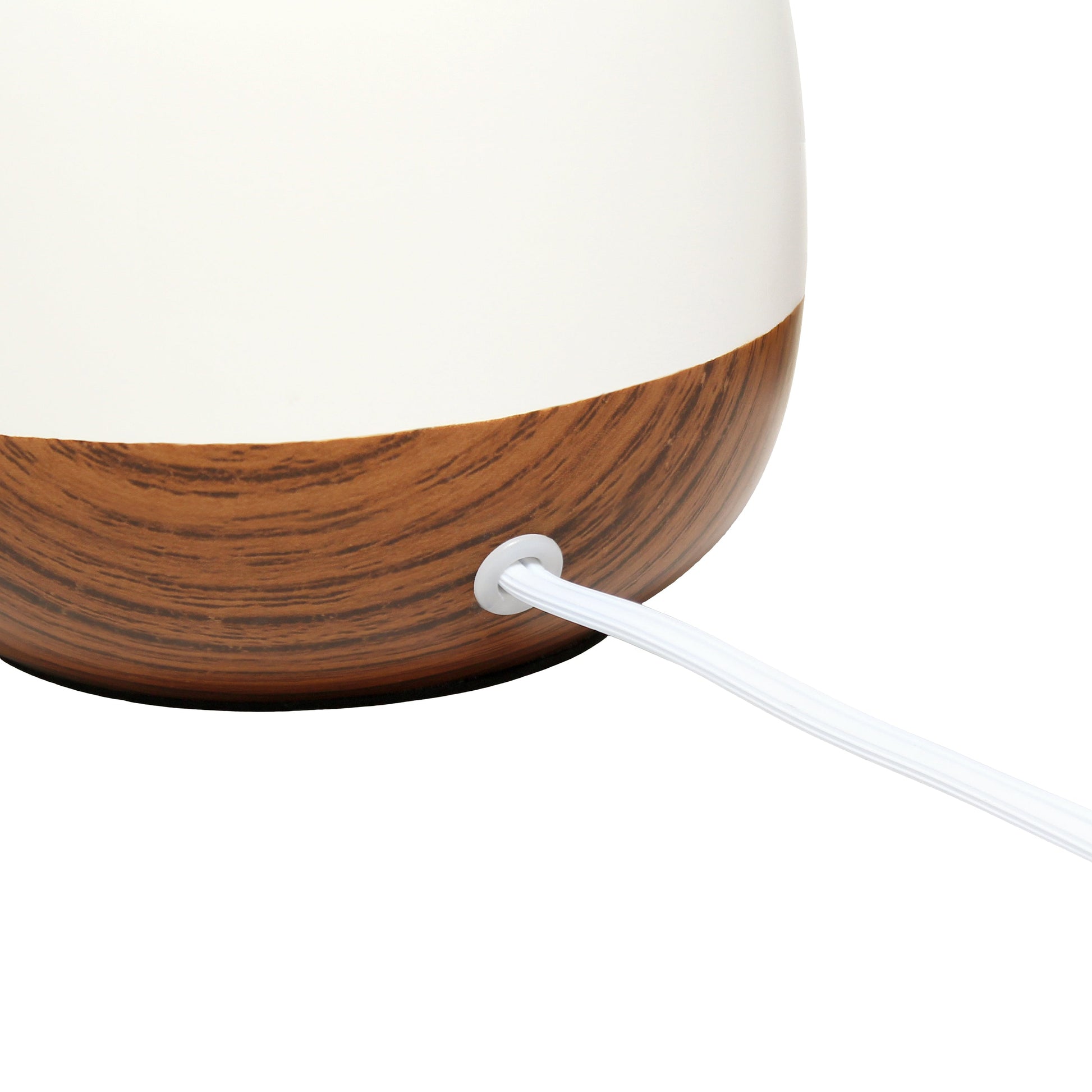 All The Rages Simple Designs Dark Wood & Off-White Petite Mid Century Table Lamp