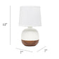 All The Rages Simple Designs Dark Wood & Off-White Petite Mid Century Table Lamp