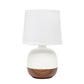 All The Rages Simple Designs Dark Wood & Off-White Petite Mid Century Table Lamp