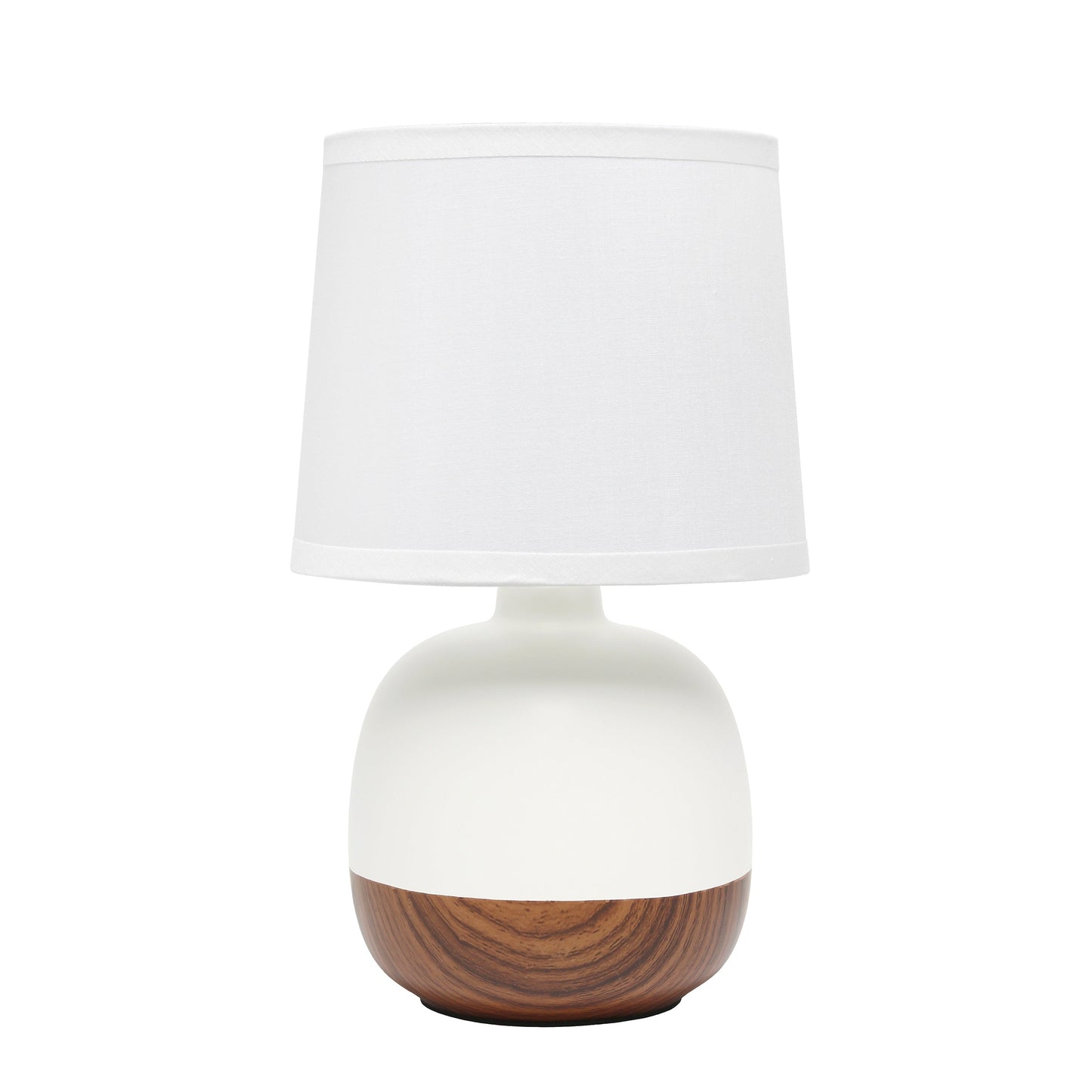 All The Rages Simple Designs Dark Wood & Off-White Petite Mid Century Table Lamp
