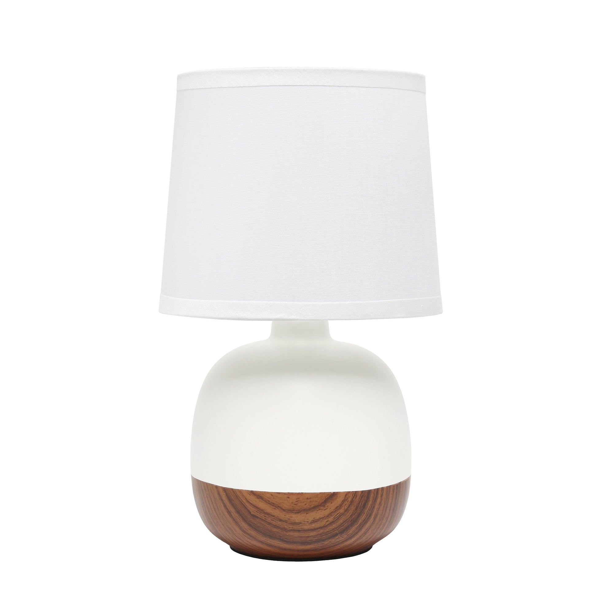 All The Rages Simple Designs Dark Wood & Off-White Petite Mid Century Table Lamp