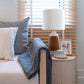 All The Rages Simple Designs Dark Wood & White Ceramic Oblong Table Lamp
