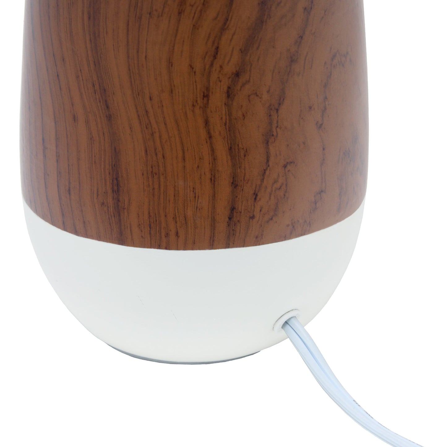 All The Rages Simple Designs Dark Wood & White Ceramic Oblong Table Lamp