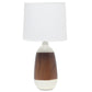 All The Rages Simple Designs Dark Wood & White Ceramic Oblong Table Lamp
