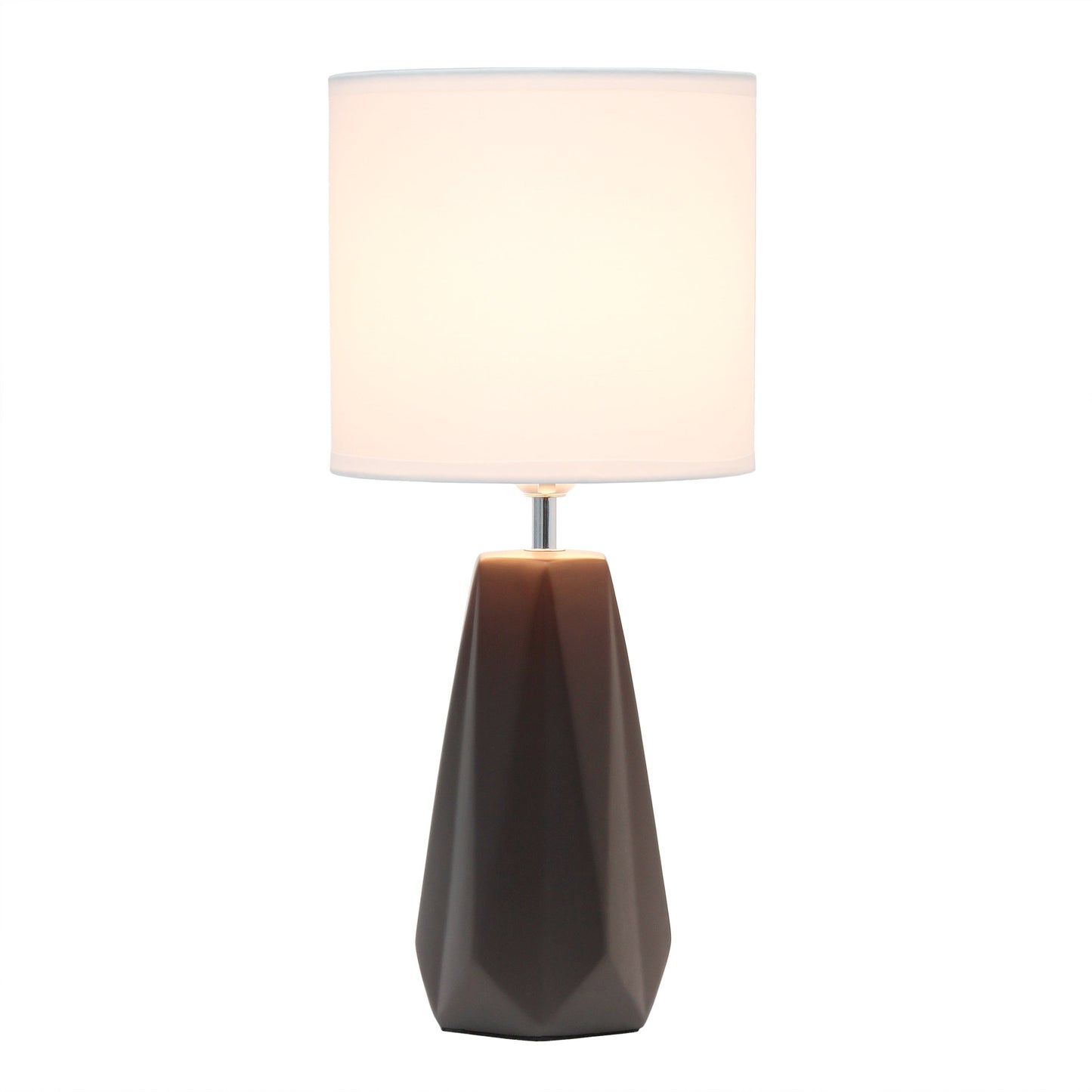 All The Rages Simple Designs Espresso Brown Ceramic Prism Table Lamp