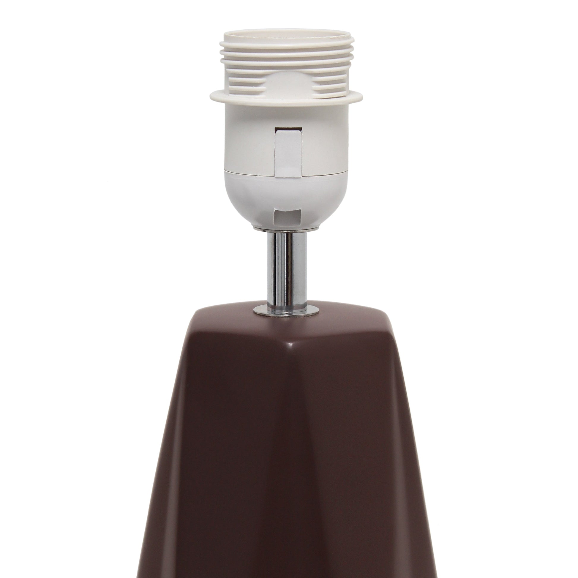 All The Rages Simple Designs Espresso Brown Ceramic Prism Table Lamp