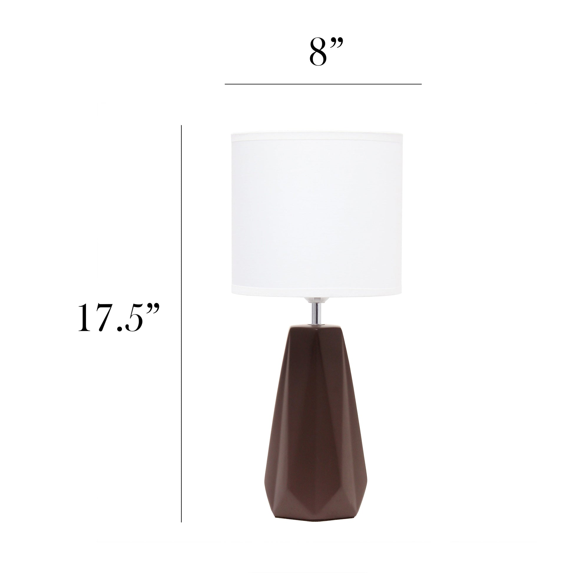 All The Rages Simple Designs Espresso Brown Ceramic Prism Table Lamp