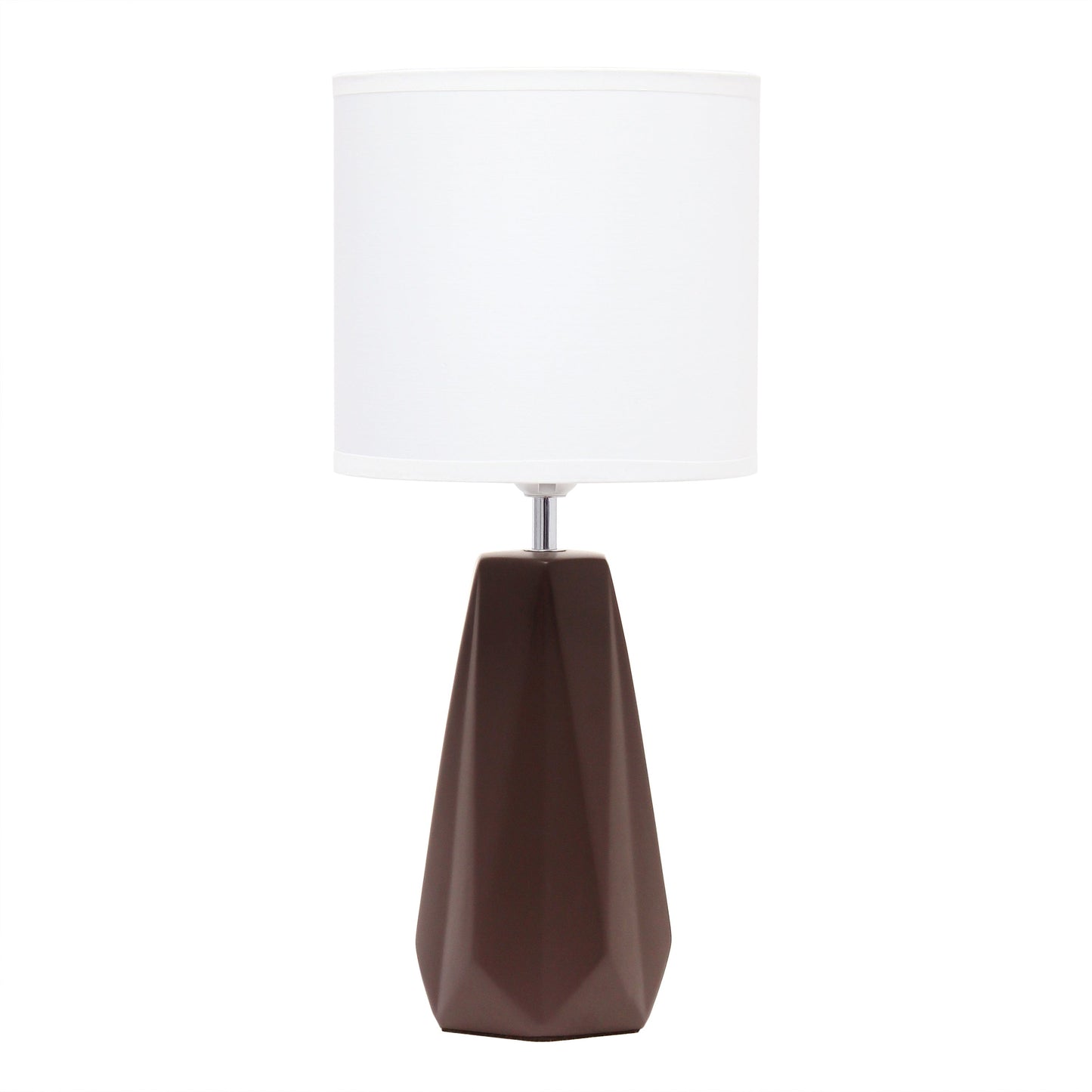 All The Rages Simple Designs Espresso Brown Ceramic Prism Table Lamp