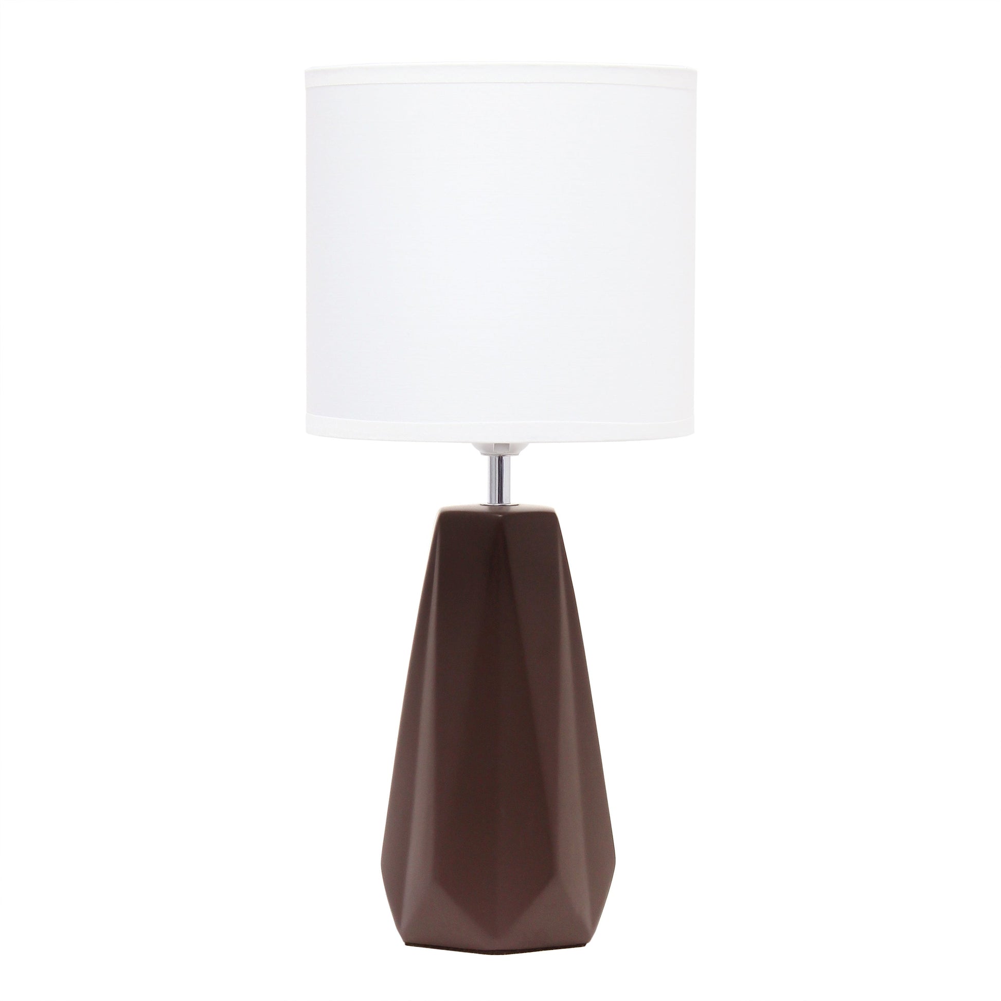 All The Rages Simple Designs Espresso Brown Ceramic Prism Table Lamp