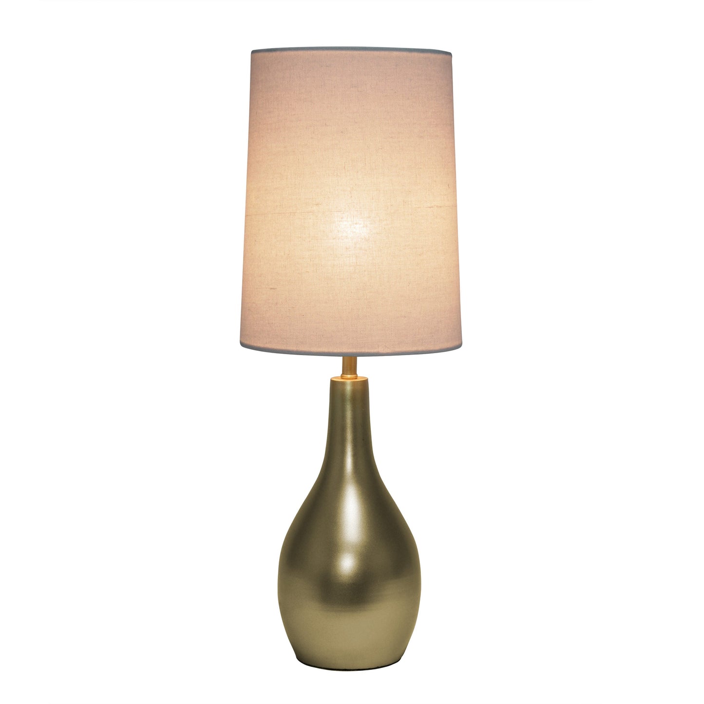 All The Rages Simple Designs Gold 1-Light Tear Drop Table Lamp