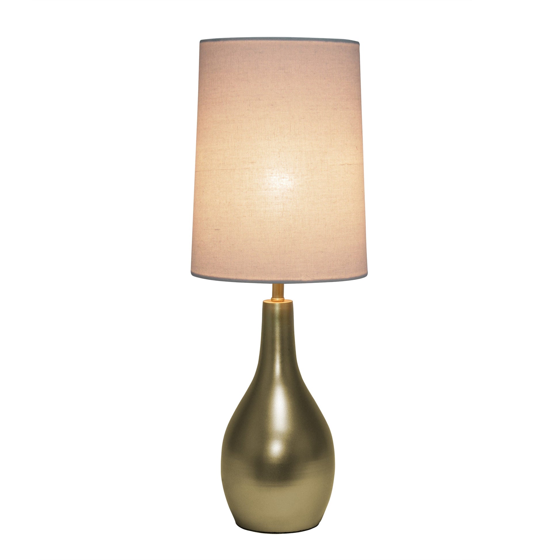 All The Rages Simple Designs Gold 1-Light Tear Drop Table Lamp