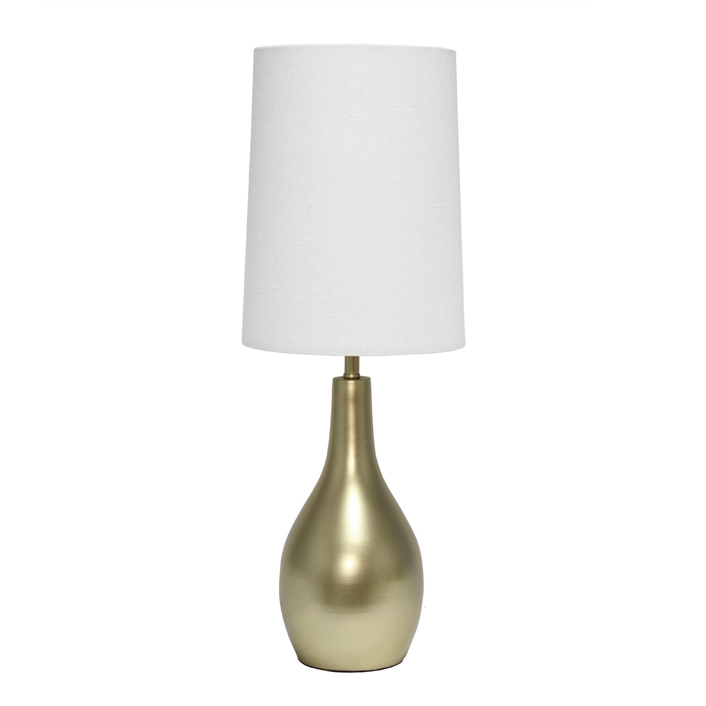 All The Rages Simple Designs Gold 1-Light Tear Drop Table Lamp
