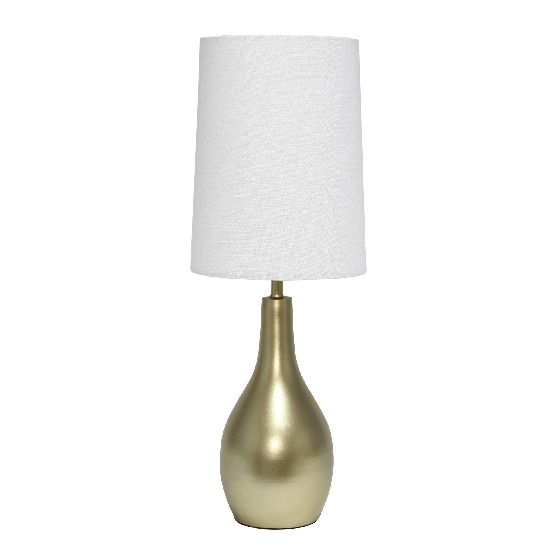 All The Rages Simple Designs Gold 1-Light Tear Drop Table Lamp