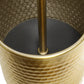 All The Rages Simple Designs Gold Hammered Metal Organizer Table Lamp With USB Charging Port & Fabric Shade