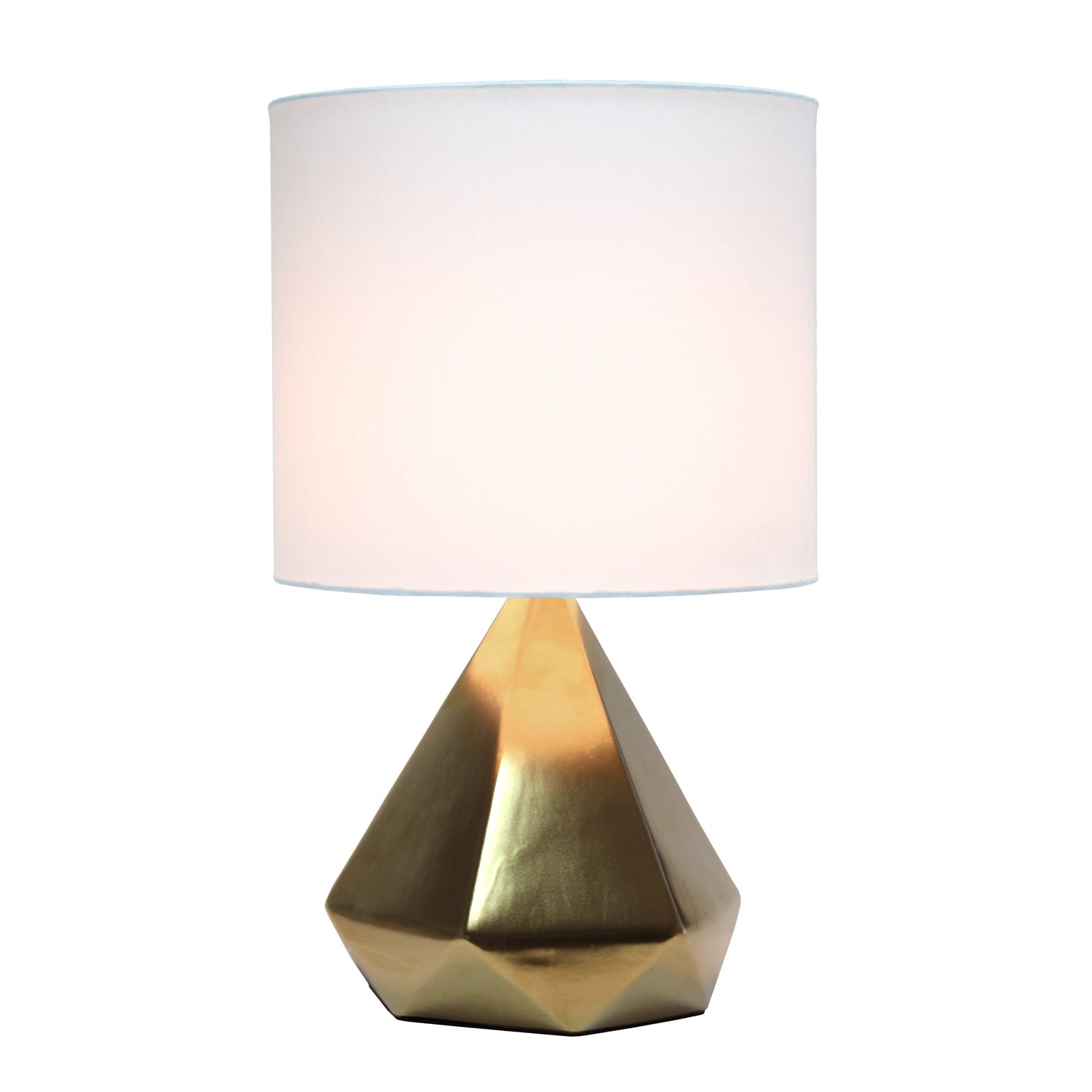 All The Rages Simple Designs Gold Pyramid Table Lamp