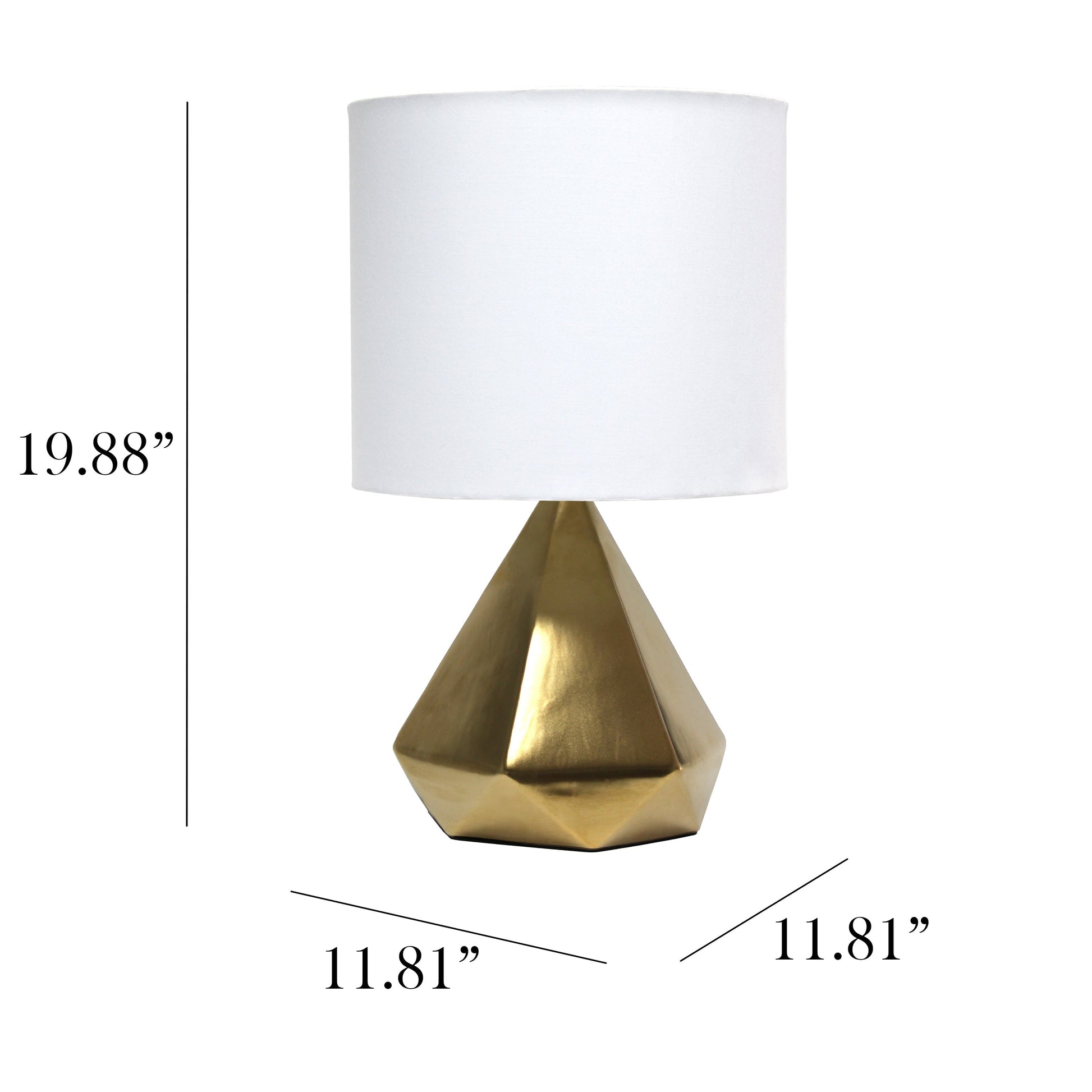 All The Rages Simple Designs Gold Pyramid Table Lamp