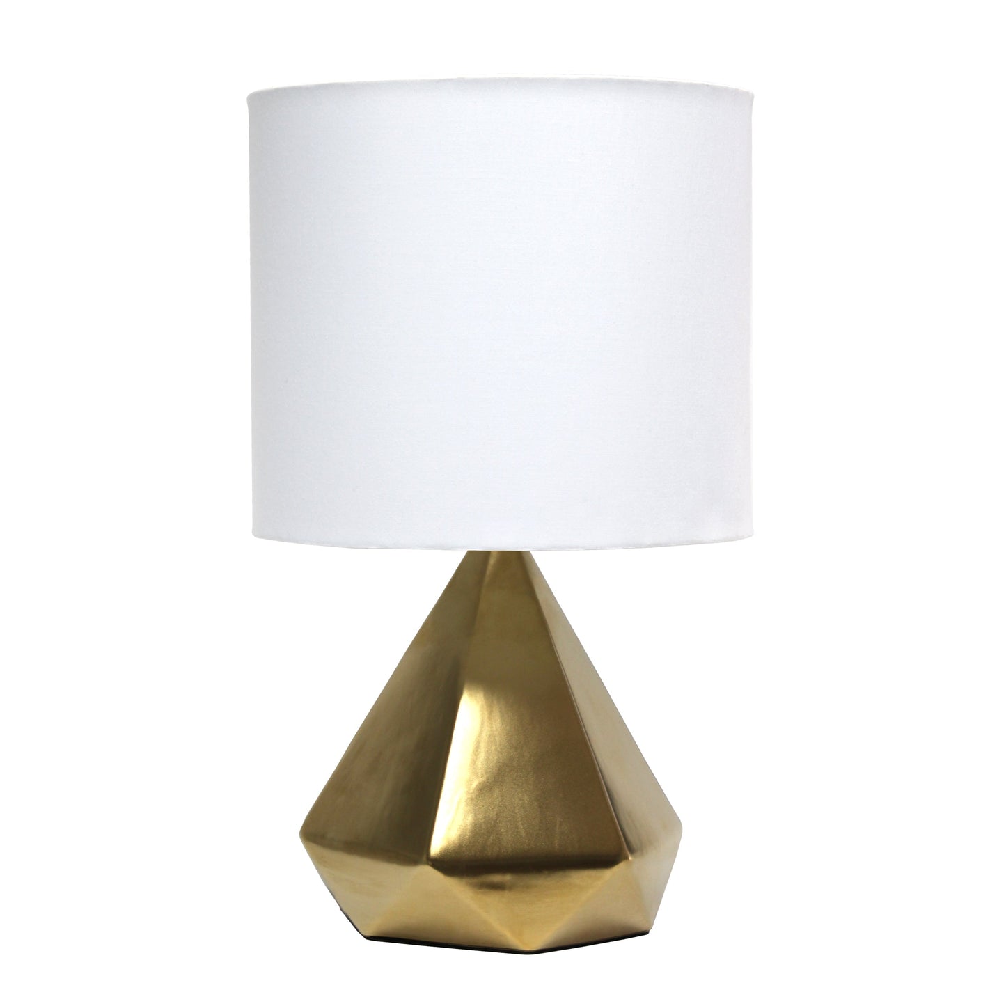 All The Rages Simple Designs Gold Pyramid Table Lamp