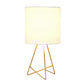All The Rages Simple Designs Gold Wire Table Lamp With White Fabric Shade