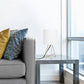 All The Rages Simple Designs Gold Wire Table Lamp With White Fabric Shade
