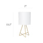 All The Rages Simple Designs Gold Wire Table Lamp With White Fabric Shade